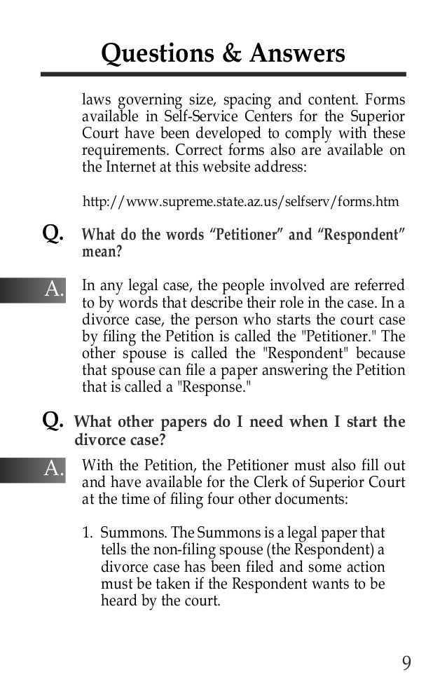 how to file for divorce in the state of arizona